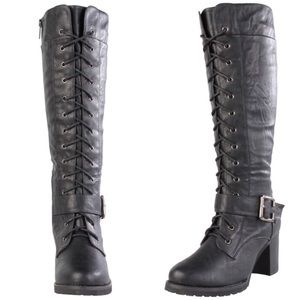 Wanted Pillar Knee-High Boot Synthetic leather BLK