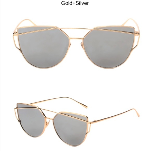 Accessories - Gold+silver cat eye aviator sunnies