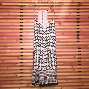 Black and white tribal print romper