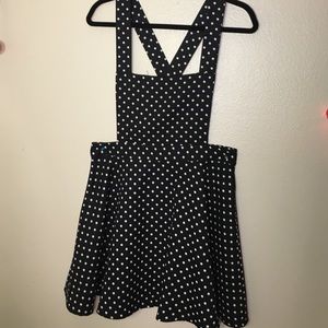 Polkadot Black/White Overall Dress