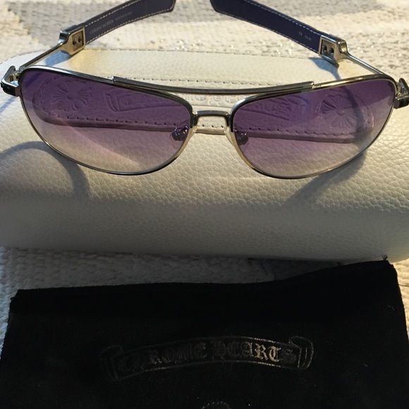 Chrome Heart purple aviator sunglasses