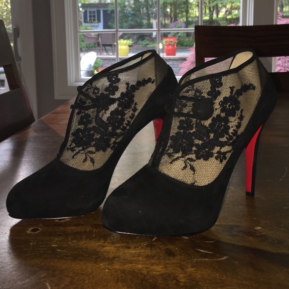 Christian Louboutin Shoes - Gorgeous Louboutin Lace & Suede Bootie