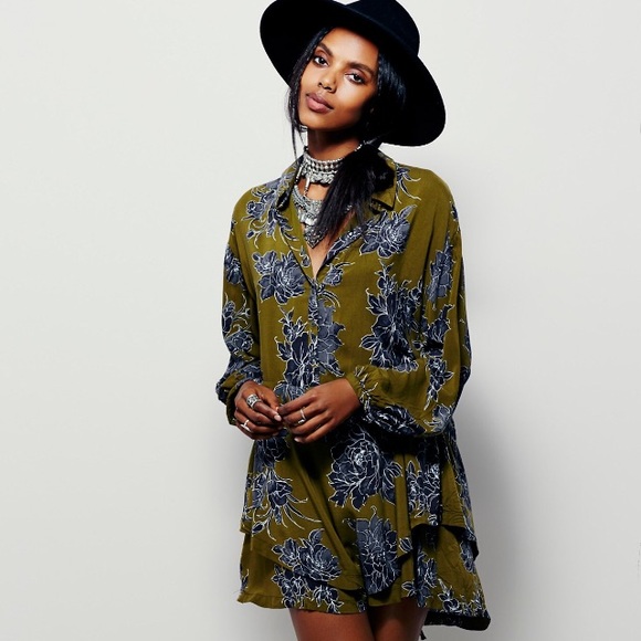 ⏳1 day sale⏳Free People floral shirt dress - Picture 2 of 4