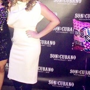 Asos cream midi dress