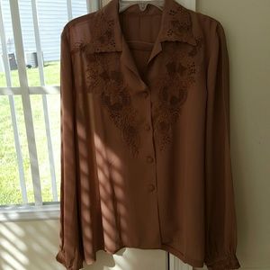 Brown dressy blouse
