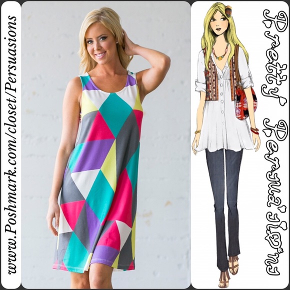 SOLD 🌻NWT Retro Print Sleeveless Shift Tank Dress - Picture 2 of 5