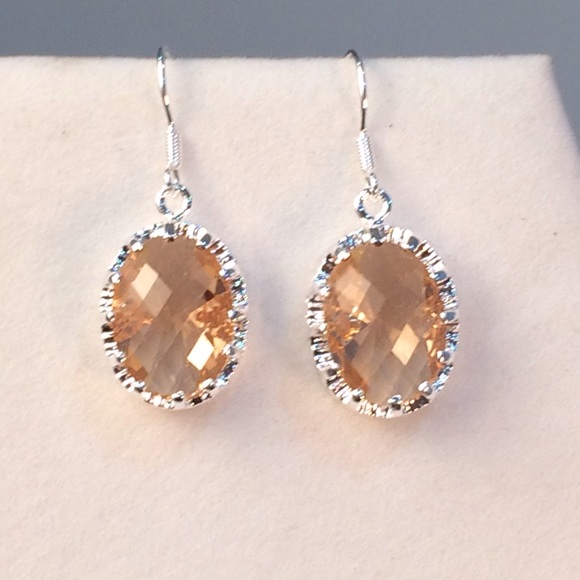 Honey morganite sterling earrings