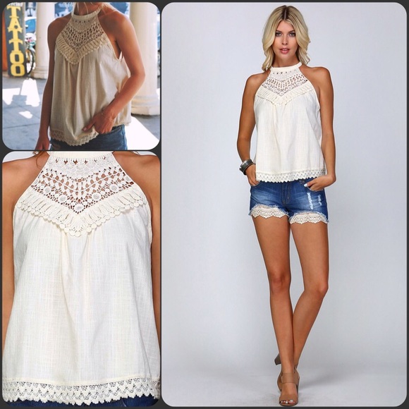 CLEARANCE‼️NWT Crochet Appliqué Crested Tank Top - Picture 4 of 4