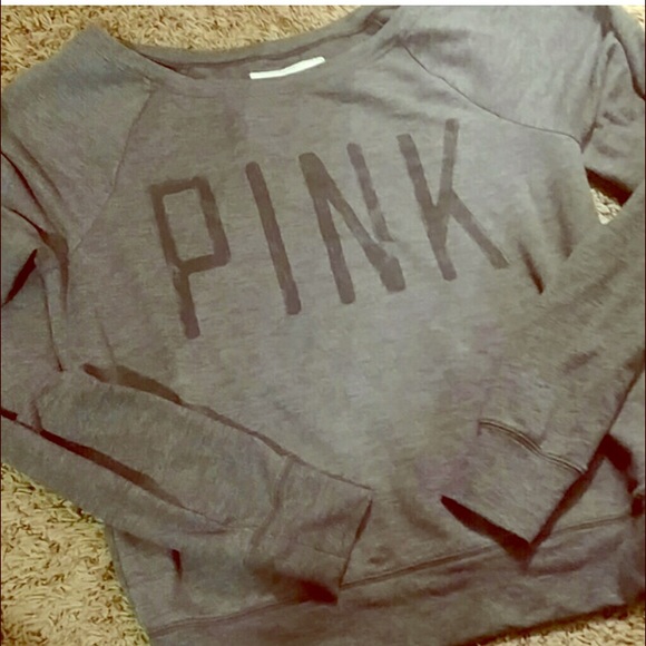 Vs pink, Grey crew long sleeve small