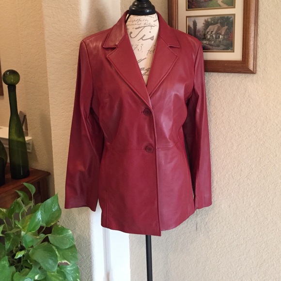 Valerie Stevens Jackets & Blazers - ❌PRICE FIRM❌Valerie Stevens Red Leather Jacket