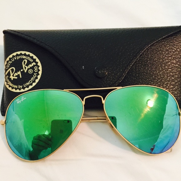 Ray-ban matte gold/green aviators 58mm