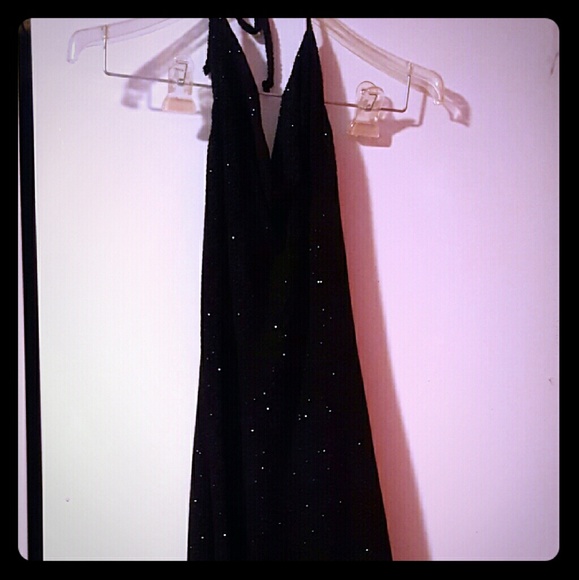 Dressy, Halter Sequin diagnol pattern dress.