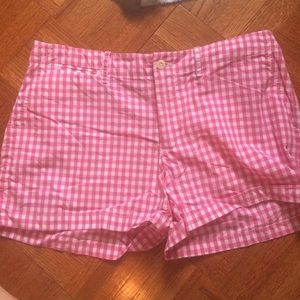 Pink and White plaid shorts