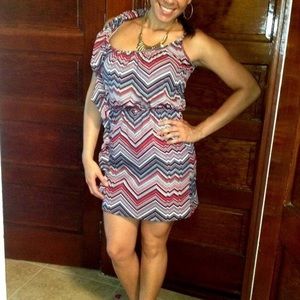 SOLD!! Multi color one shoulder dress