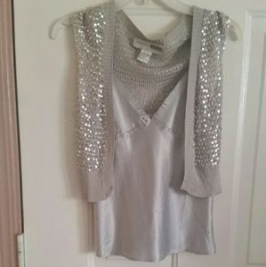 Sexy silver cami and shrug xs closet last day