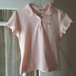 Lacoste womens light pink polo
