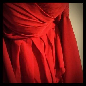 Red Chiffon Bridesmaid Dress