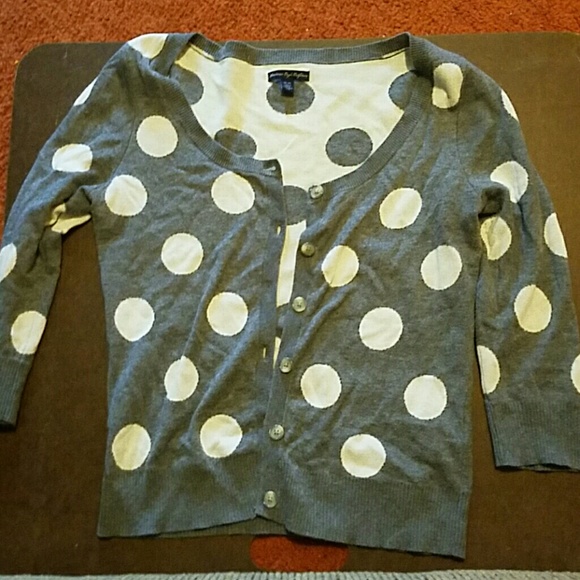 A polkadot cardigan