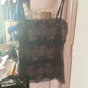 WHBM black lace top xs 2 last day