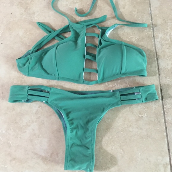 Cute Green Halter BathingSuit