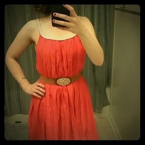 Grecian style orange dress