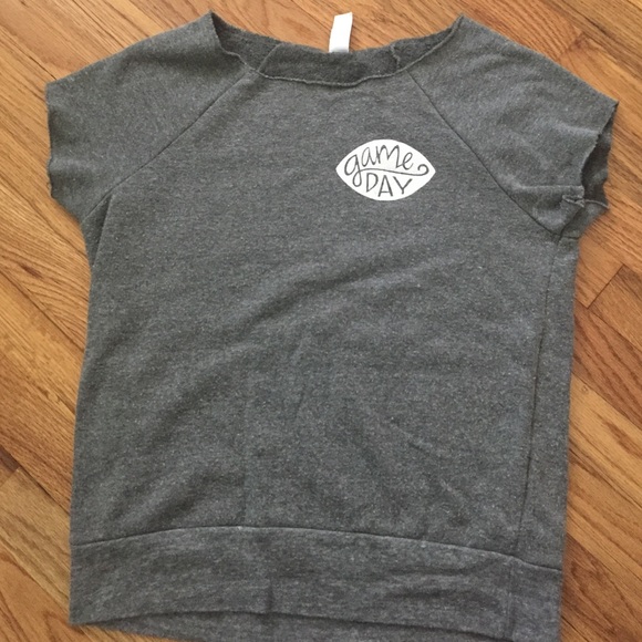 Grey, short sleeved game day sweatshirt - medium