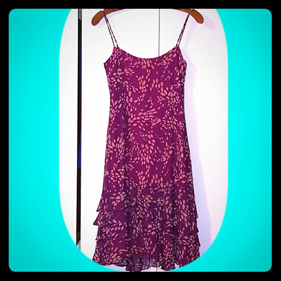 BCBG MAX AZRIA  Strap dress ruffle bottom dress