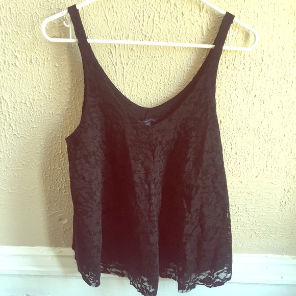 American eagle black lace tank
