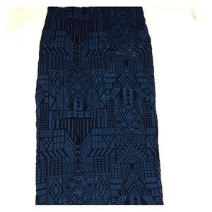 Deep green and black pencil skirt