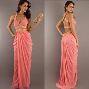 Vogue pink and gold Prom dress
