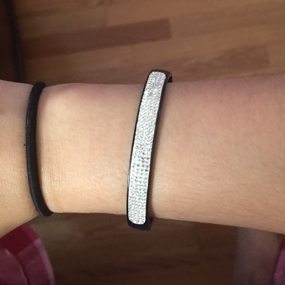 Black rhinestone bracelet stainless steel