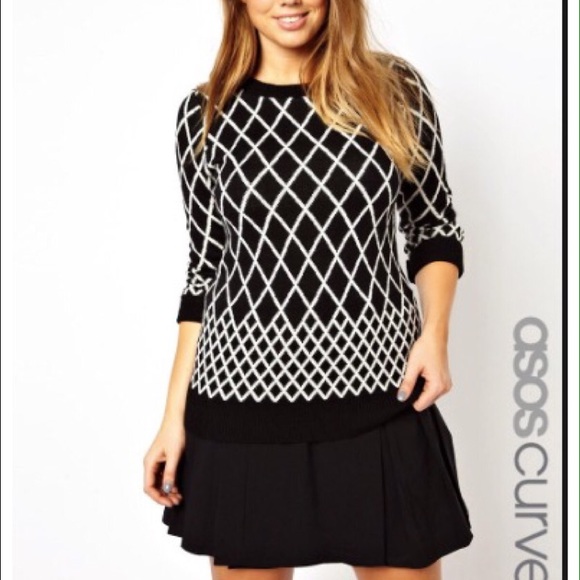 ASOS Curve Sweaters - ASOS Curve mono check sweater US size 16
