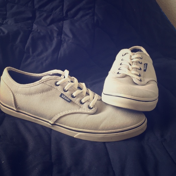 Striped white and blue vans