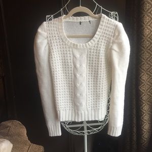 White knit sweater