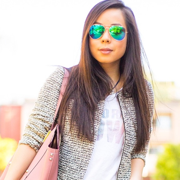 Blue Mirrored Lens Aviator Sunnies - Picture 2 of 4