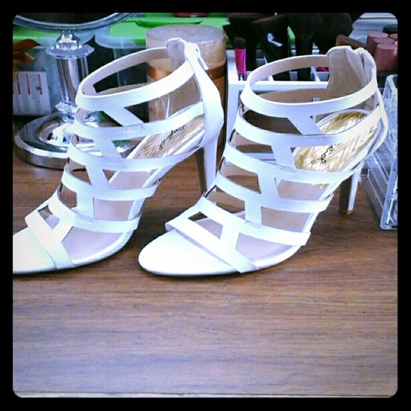 White caged heels NWT - Picture 1 of 3