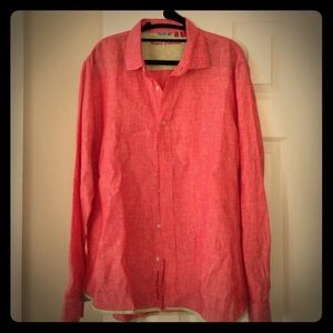 Men's 100% linen Report Collect button down