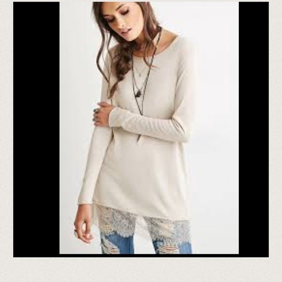 Nude lace trim top - Picture 4 of 4