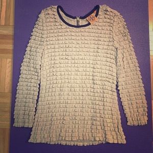 NWOT Tory Burch Ruffled 3/4 Sleeve Shirt