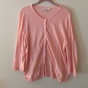 Light pink 3/4 sleeve cardigan