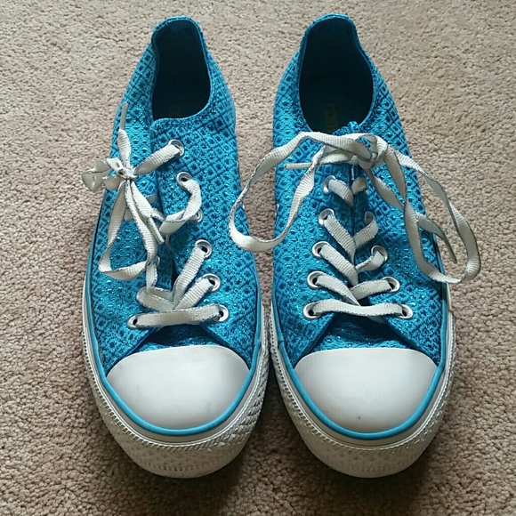 Converse Excellent Condition Turquoise Sparkle