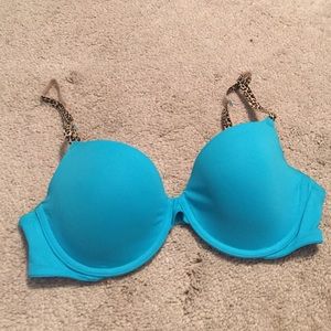 Turquoise & Leopard Bra