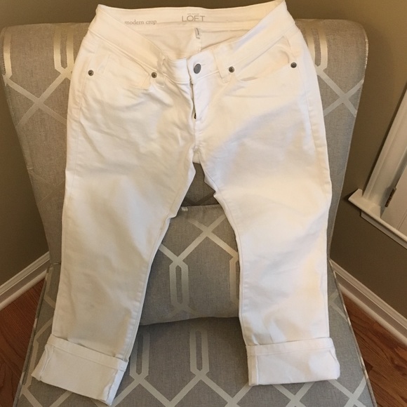 White cropped jeans from Loft