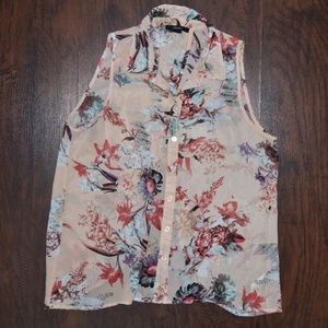 Forever 21 button down sleeveless top