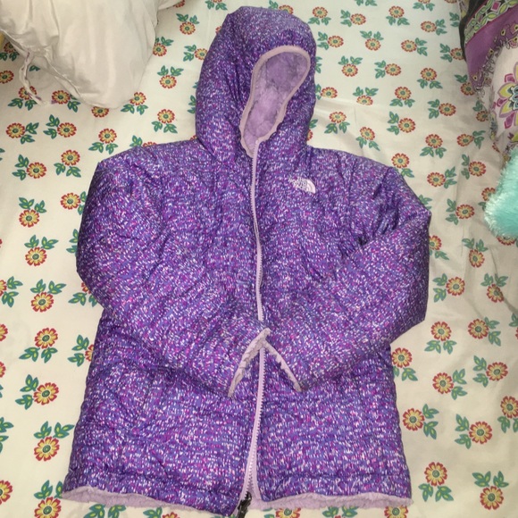 Kids north face reversible fleece coat