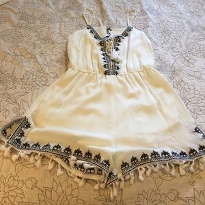 White boho romper