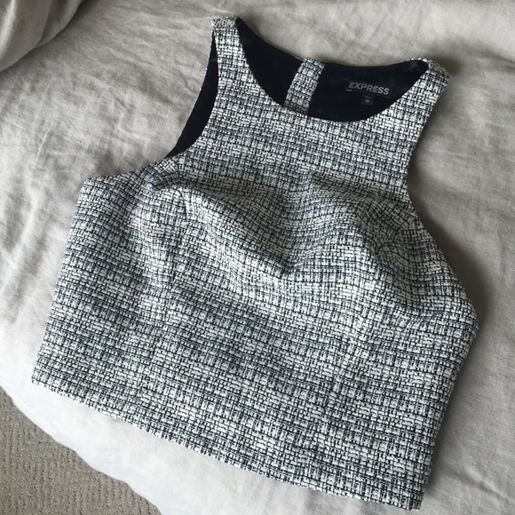 Express tweed crop top