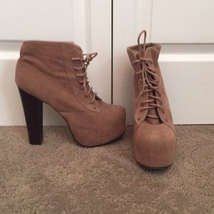 Tan High Heel Booties