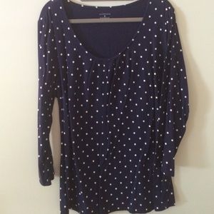 Lands end long sleeve polka dot tee!