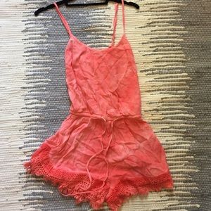 Coral beach romper